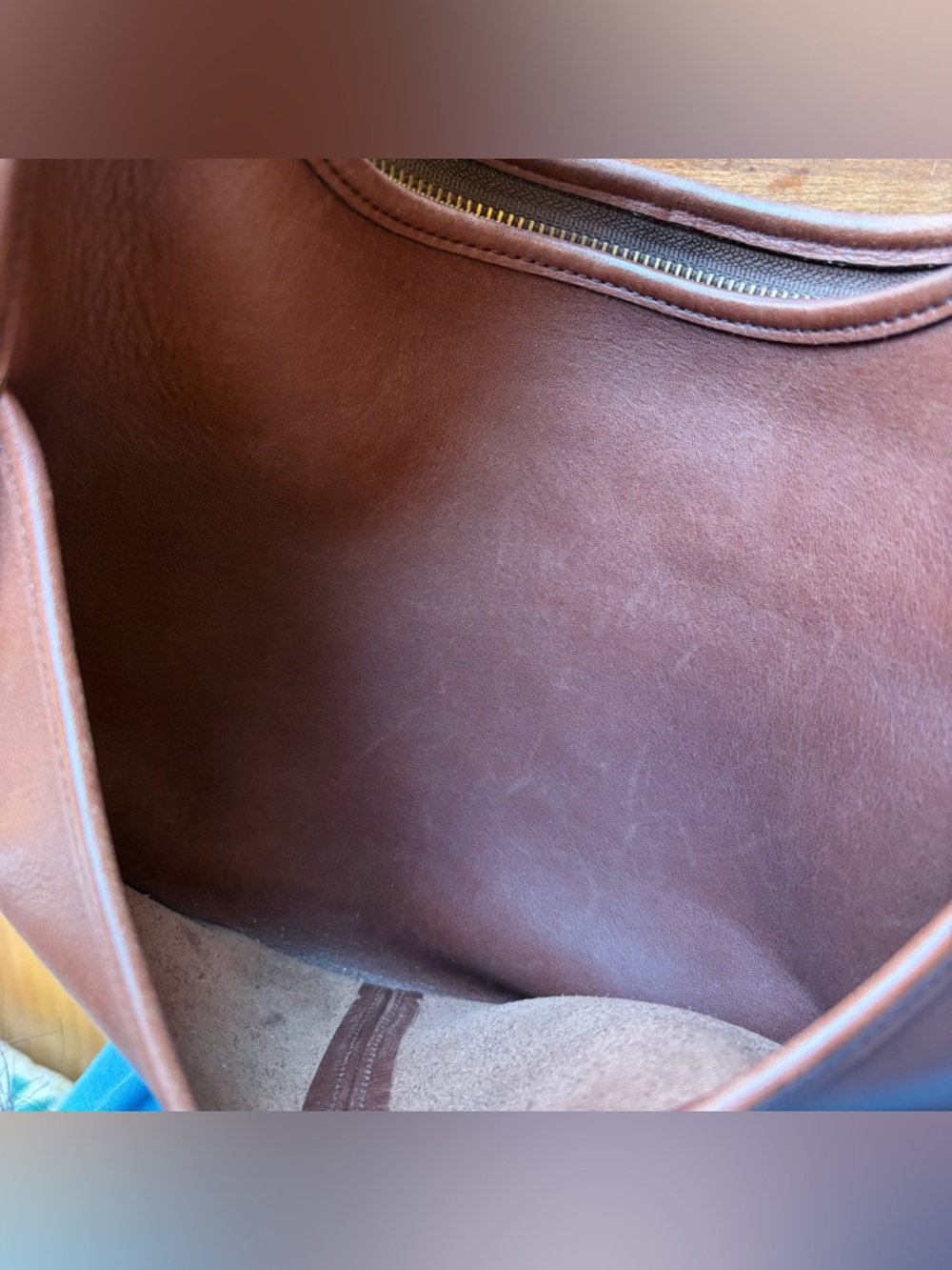 COACH Ergo Pocket Zip #9033 Mahogany Brown Leather Vintage 90s Hobo Shoulder Bag - Picture 9 of 11